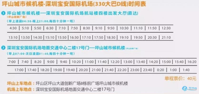 深圳机场大巴330D线运营时刻表+路线