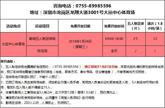 2018年深圳大运中心有哪些场馆是免费的 开放时间一览