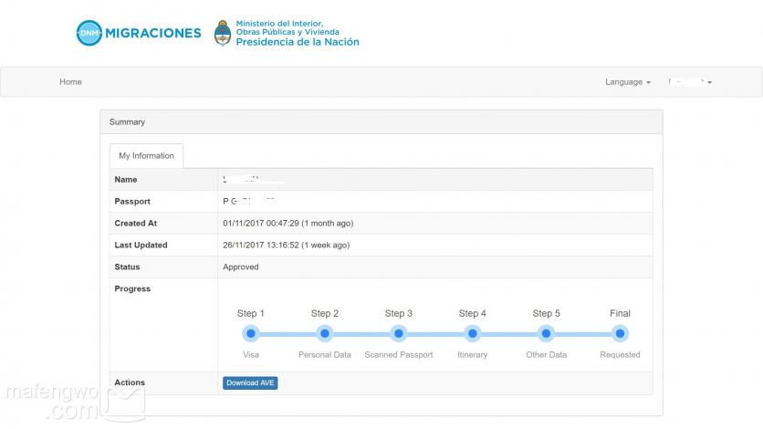 2018阿根廷電子簽證AVE申請流程+準備資料