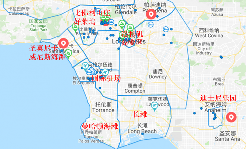 去洛杉矶住哪好 洛杉矶怎么租车