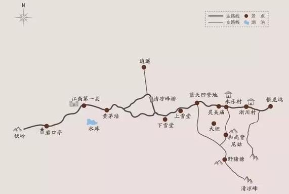 杭州西山游步道登山地图