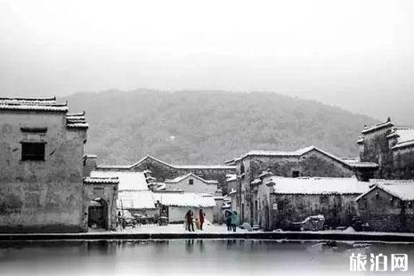 江南古镇雪景风景图片