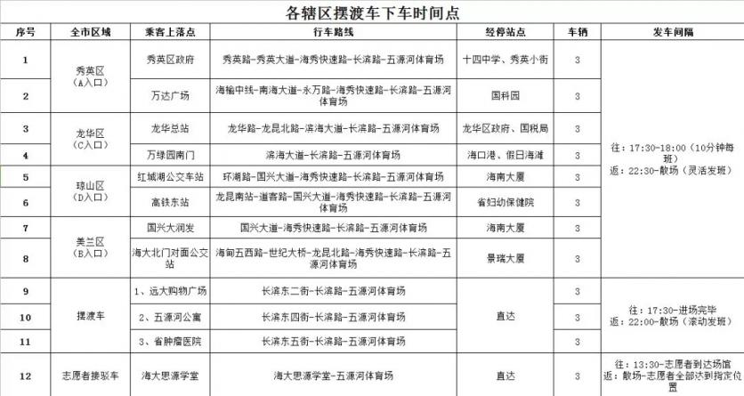 2018海口國足比賽交通管制+交通出行指南