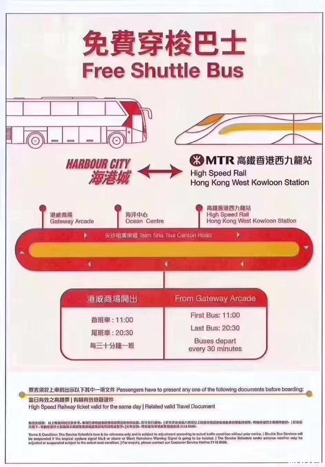 香港尖沙咀海港城免费穿梭巴士路线最新消息