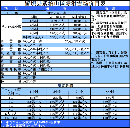 2019汉中紫柏山滑雪场12月15号开滑 活动表+交通+费用