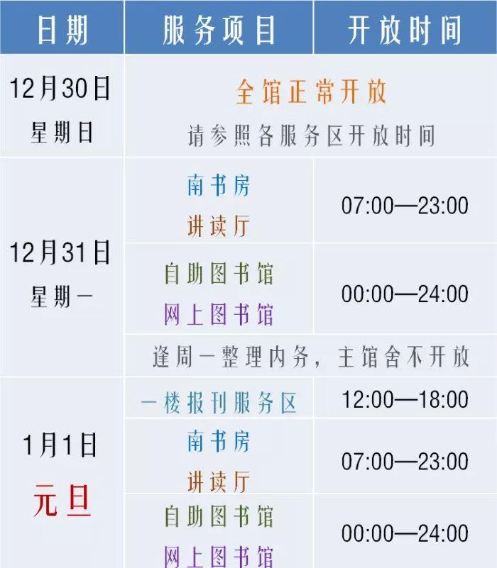 深圳圖書館2019年元旦節開放時間公告