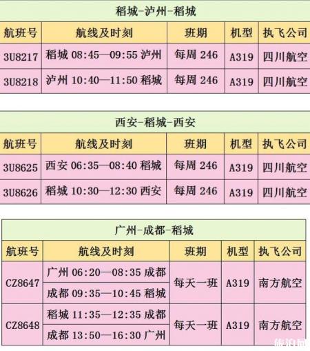 2019稻城亚丁航班时刻表+旅游线路推荐