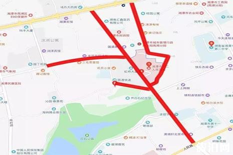 2019湘潭市二医院住院大楼附近道路交通管制