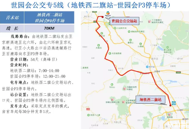 2019北京世园会期间免费摆渡+旅游专线+接驳专线线路发车时间