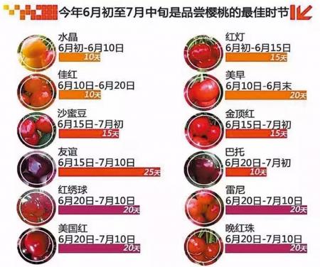 中国哪里的樱桃好吃 樱桃什么时候成熟