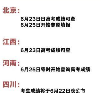 2019高考放榜时间表+志愿填报时间