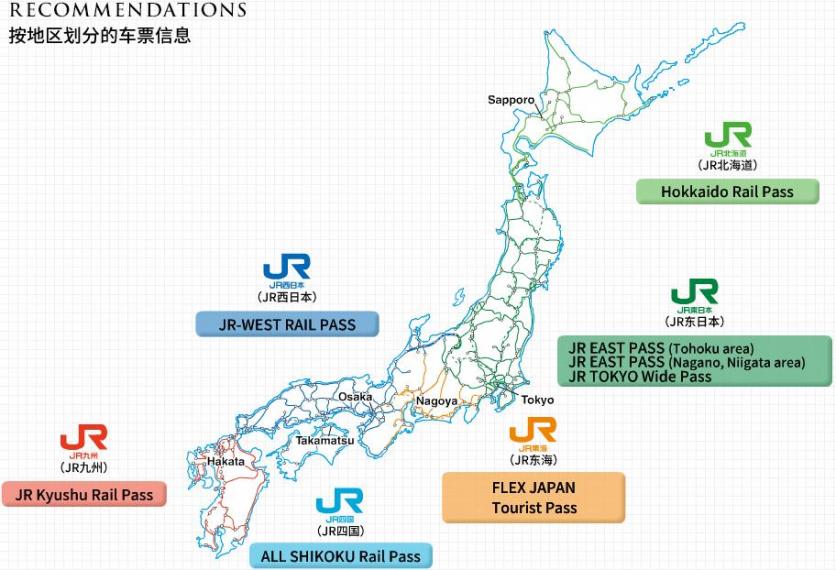 日本JRPASS使用范围 日本JR PASS卡使用范围