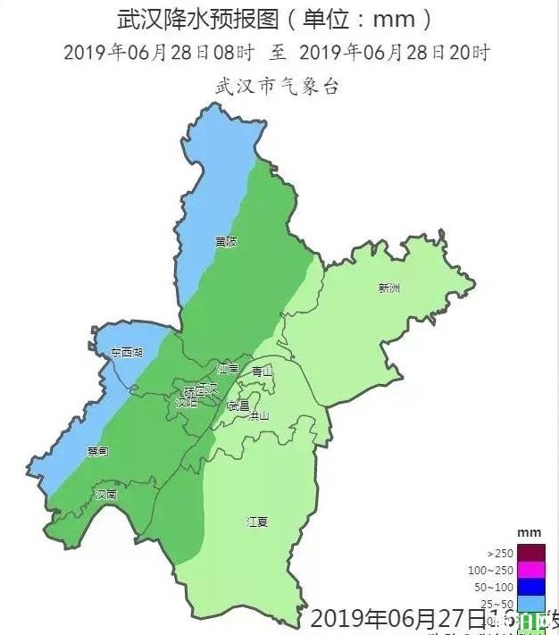武汉6月28天气情况 最近三天有大雨吗