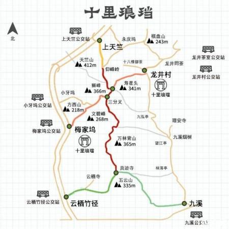 杭州十里琅珰徒步路线图+路线整理