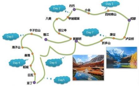 成都到四姑娘山稻城亚丁丹巴环线自驾游攻略+路线
