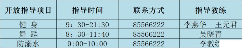 2019常州免费开放体院馆时间+项目