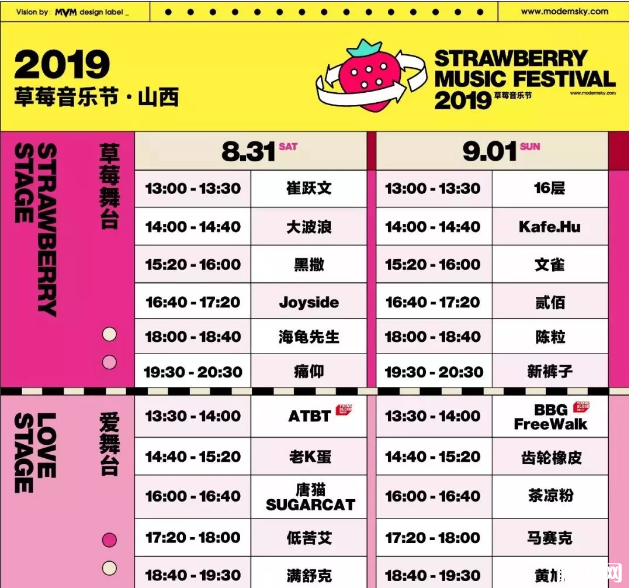 山西草莓音乐节2019时间表+交通攻略