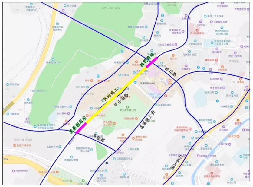 2019贵阳花果园购物中心周边公交调整+交通组织调整