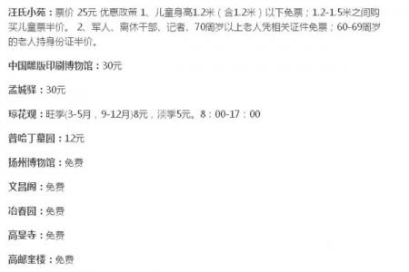 扬州旅游攻略 扬州游玩景点攻略