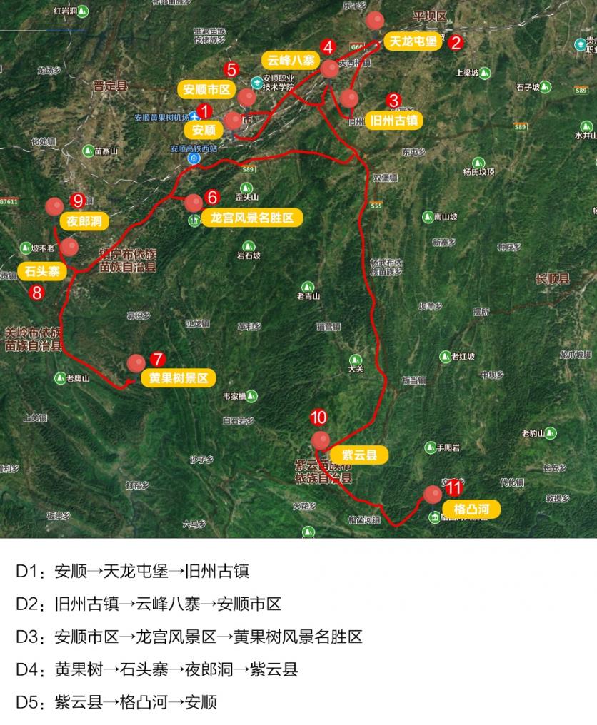 安顺自由行五日游线路推荐