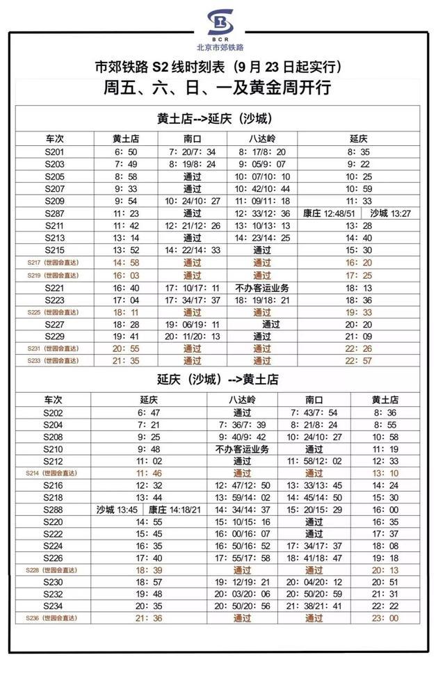 s2线最新时刻表2019