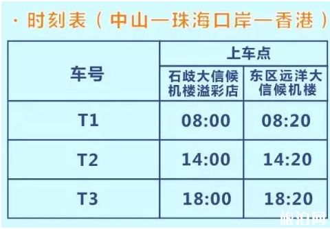 2019中山机场大巴最新时刻表