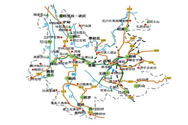 云南5a景区旅游线路 云南5a景区地图