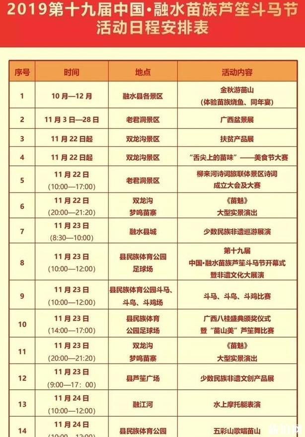 2019广西融水苗族芦笙斗马节11月23日开启 附活动时间安排表+交通管制信息