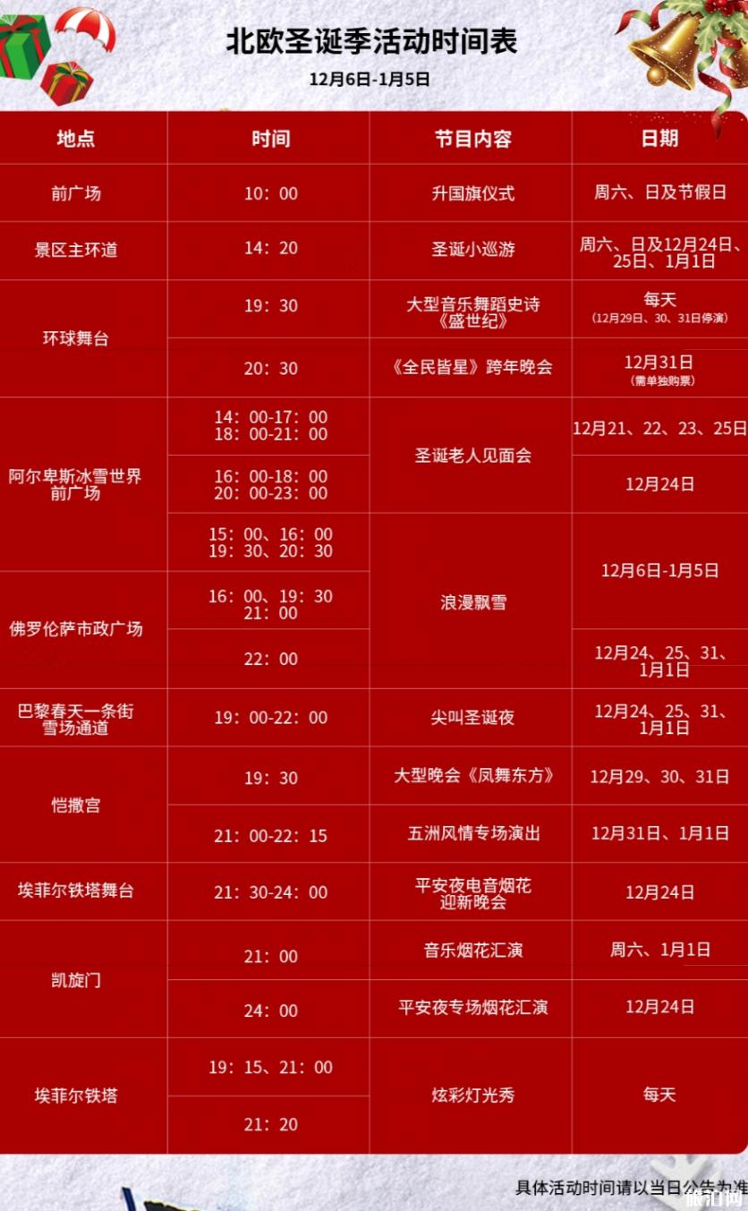 2019深圳世界之窗圣诞节活动 持续时间+活动时间表