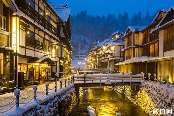千与千寻原景地雪景 日本银山温泉雪景