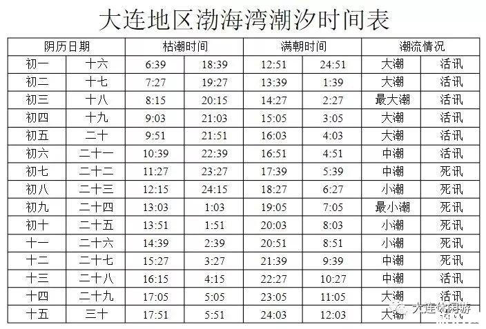 2020年大连赶海时间表 地点-时间 2020年大连赶海时间表 地点-时间