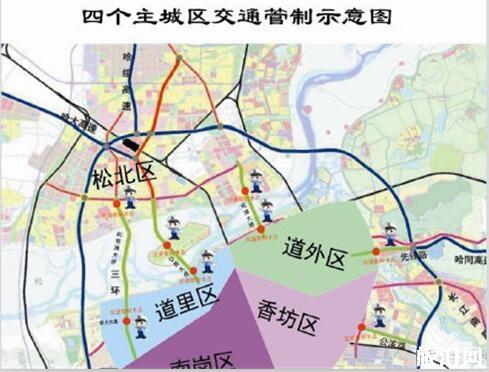 2月20日起哈尔滨四主城区实施交通管制