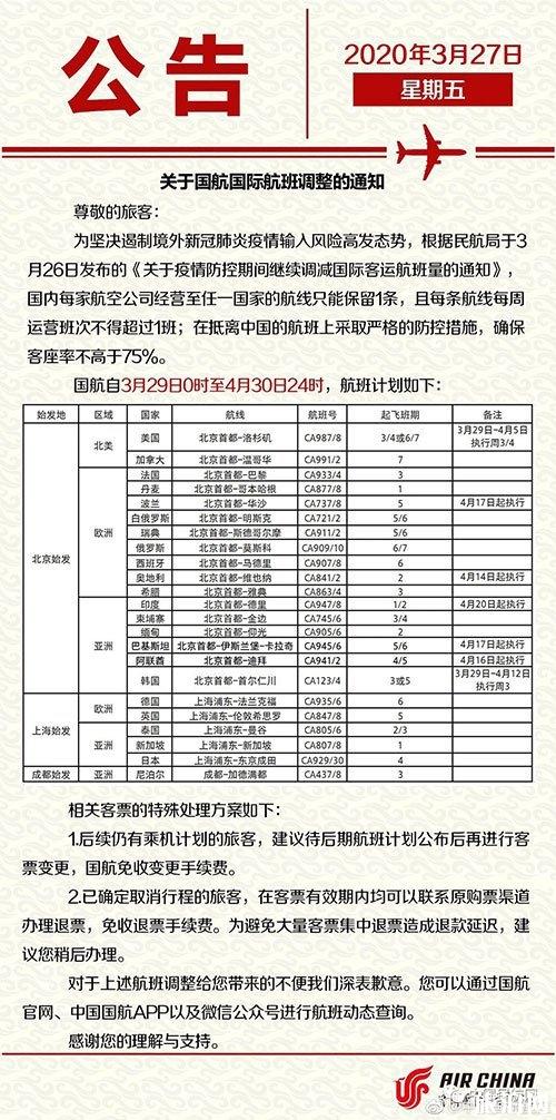 4月各大航司国际航班计划表 厦门列车运行最新信息