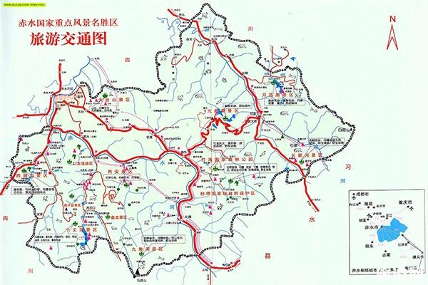 贵州赤水市景区地图 拥有哪些景区