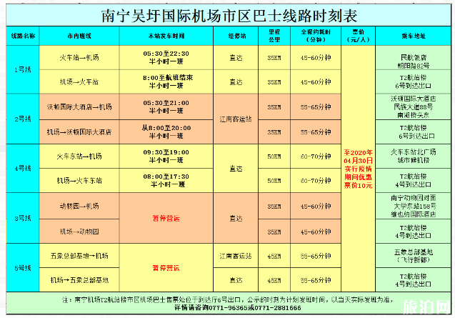 南宁机场大巴2号和4号线恢复运营 南宁机场大巴最新时刻表