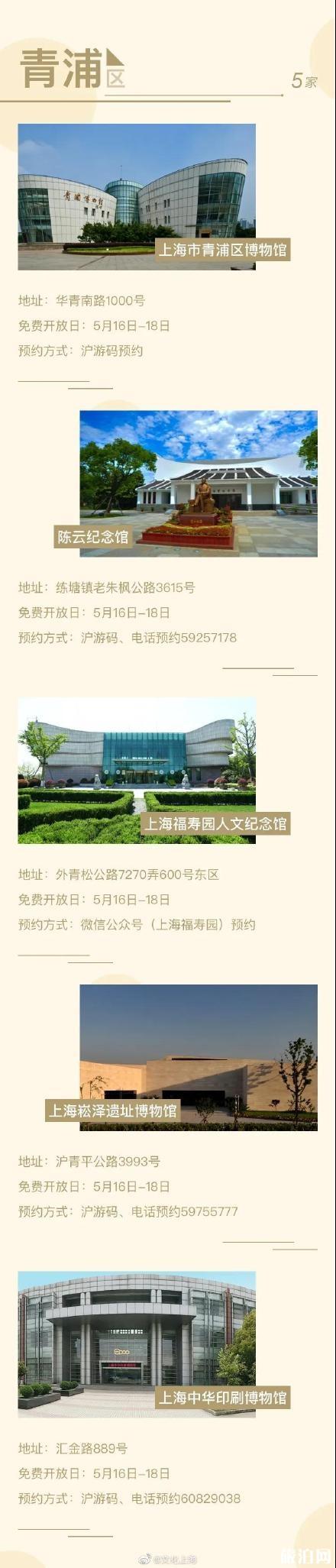 5月18日上海博物馆免费及半价开放名单