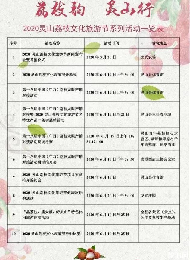 灵山荔枝节2020是什么时候和在什么地方举办 灵山荔枝节有什么活动