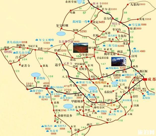 川西自驾游最佳线路图最新版5条经典路线总有你的选择