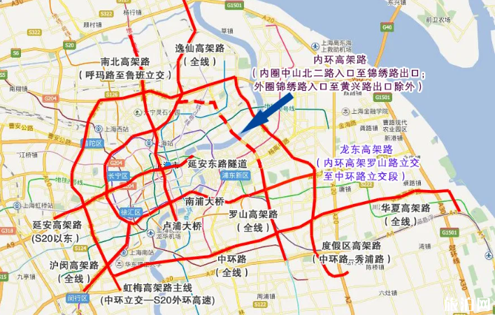 上海限行规定2020年-限行范围