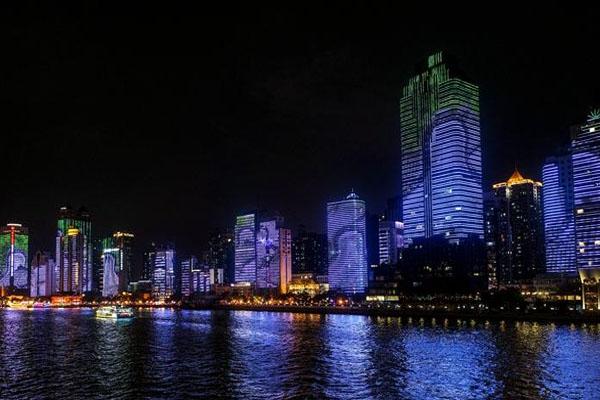2020国庆广州珠江北岸24栋灯光秀最佳观赏地点