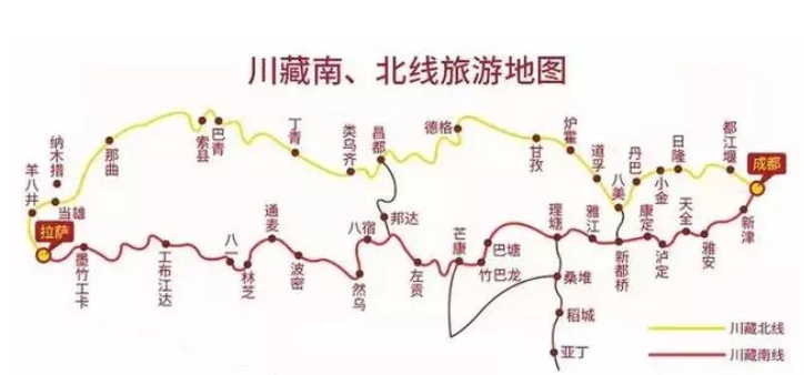 進藏路線有幾條路線-路線圖