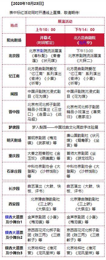 2020年中国戏曲文化周活动举办时间-地点 节目单
