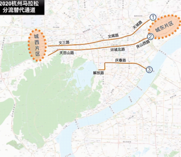 2020杭州马拉松交通管制时间及路线