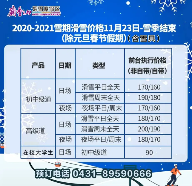 2020-2021廟香山滑雪場門票價(jià)格及開放時(shí)間