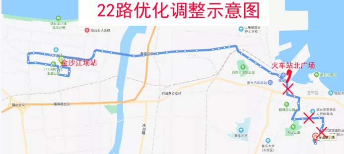 12月烟台公交线路优化调整站点及线路图