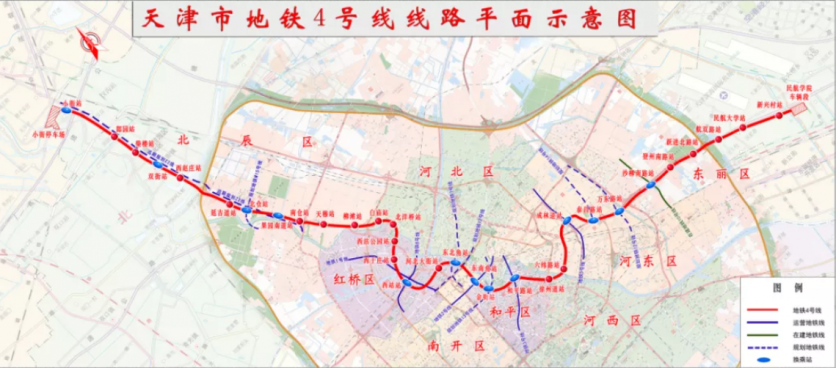 2021天津地铁4号线北段开通时间及最新进展天津4号线南段站点详细位置