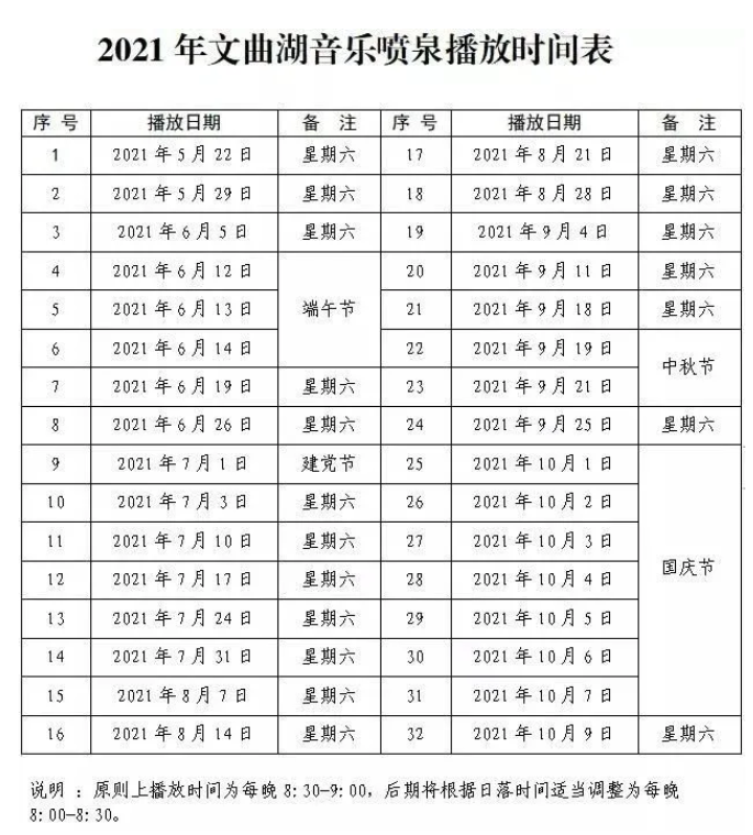 2021兰州音乐喷泉开放时间表