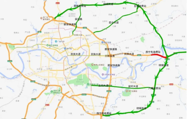 2021南宁端午节交通拥堵路段及市区施工路段