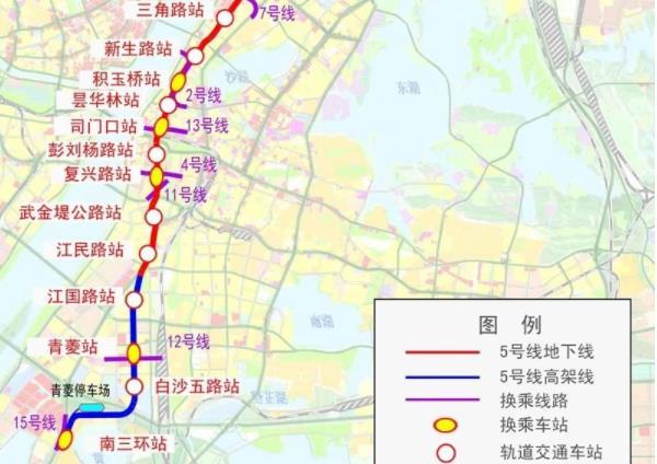 武汉地铁5号线最新线路图