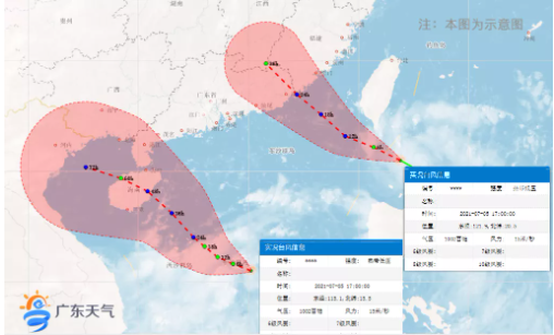 2021双台风在哪里登陆-对广东天气影响